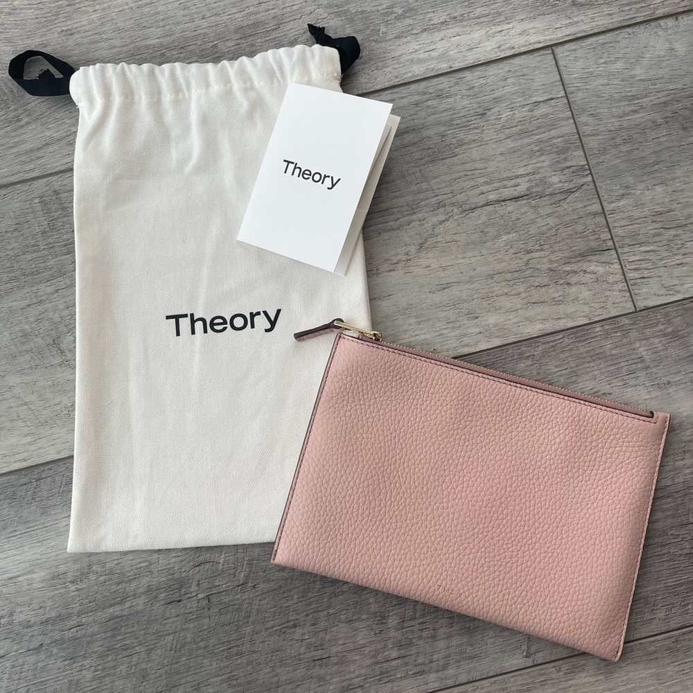 Theory leather clutch
